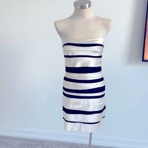 New, BCBG Maxazria Mini Strapless layered Dress